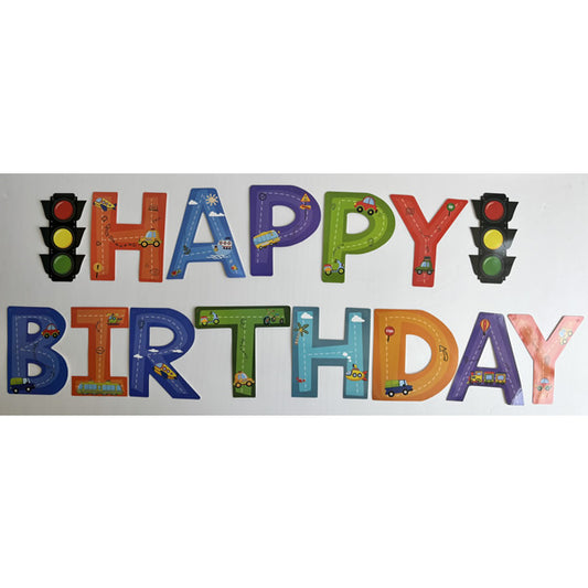 Transportation Happy Birthday Letter Banner