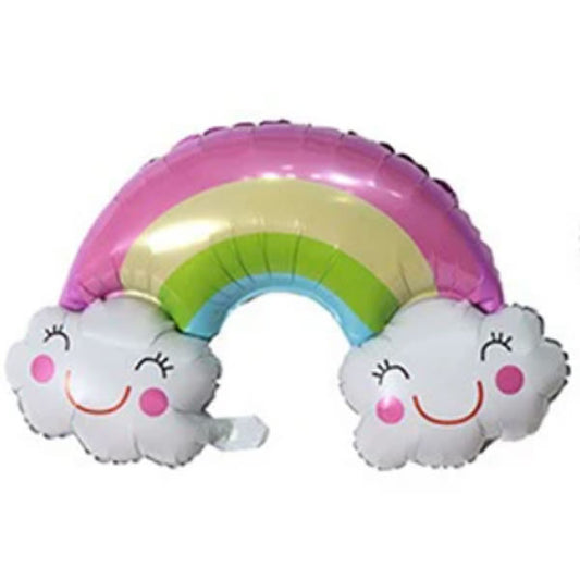 Rainbow with Clouds Foil Balloon