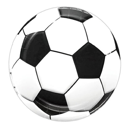 Football  Paper Plates Black and White