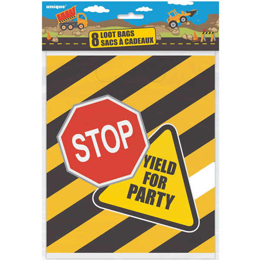 Construction Theme Plastic Loot Bags