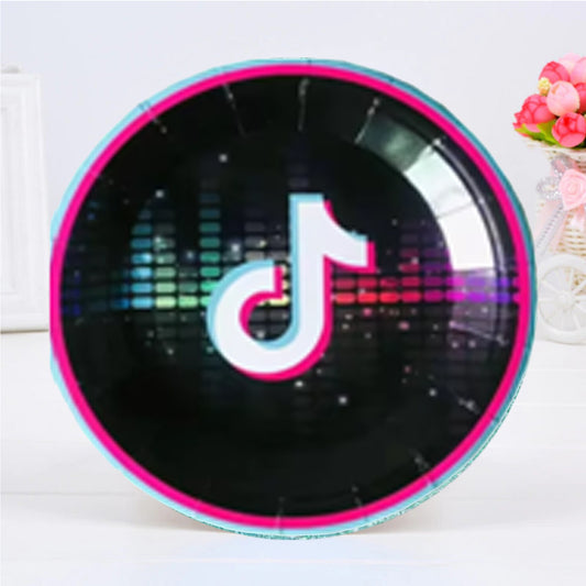 Tik Tok Theme Paper Plate