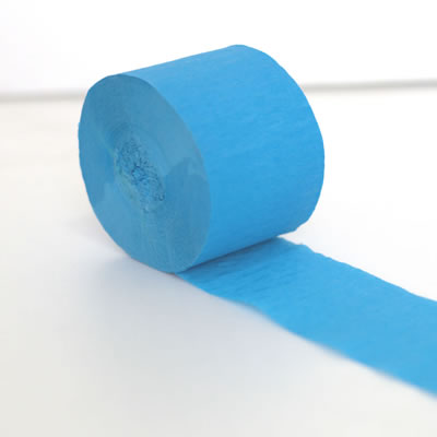 Turquoise Crepe Paper Streamer Roll