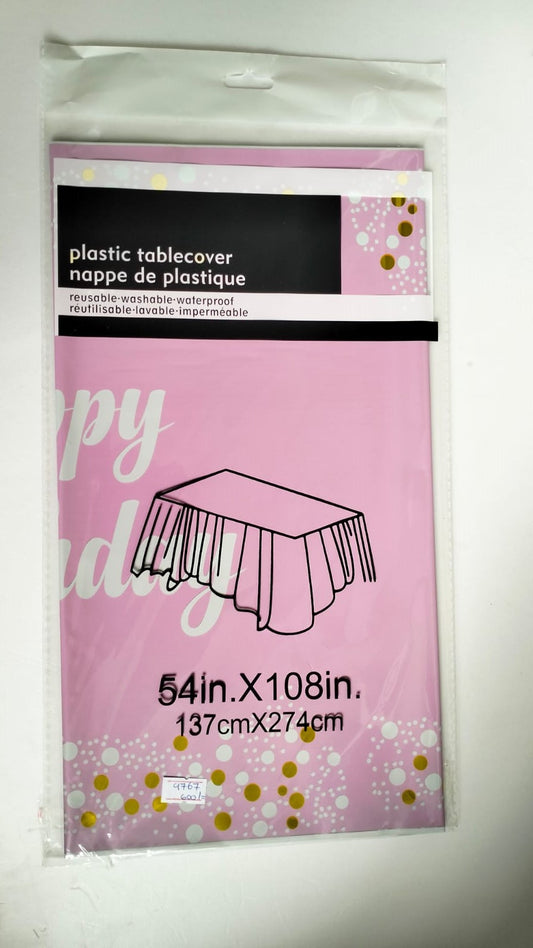 Happy Birthday Letters with Design Plastic Table cover