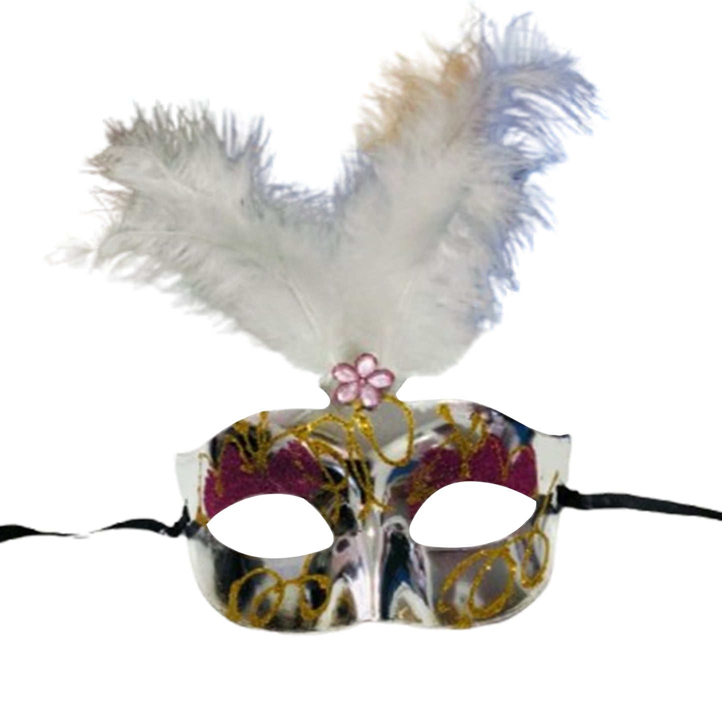 White Feather Masquerade Mask