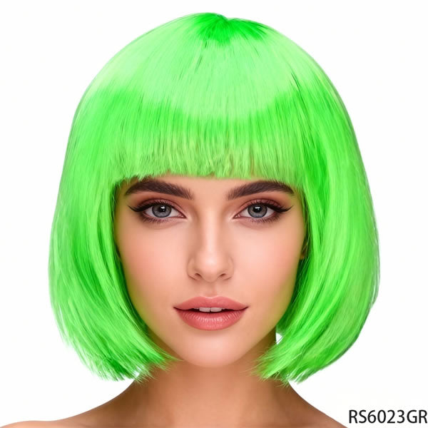 Light Green Short Straight Hair Wig