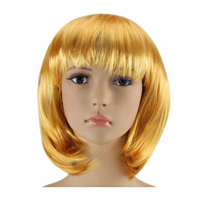Gold Short Straight Hair Wig