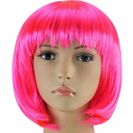 Hot Pink Short Straight Hair Wig