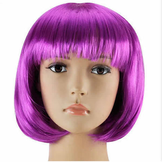 Fuchsia Short Straight Hair Wig