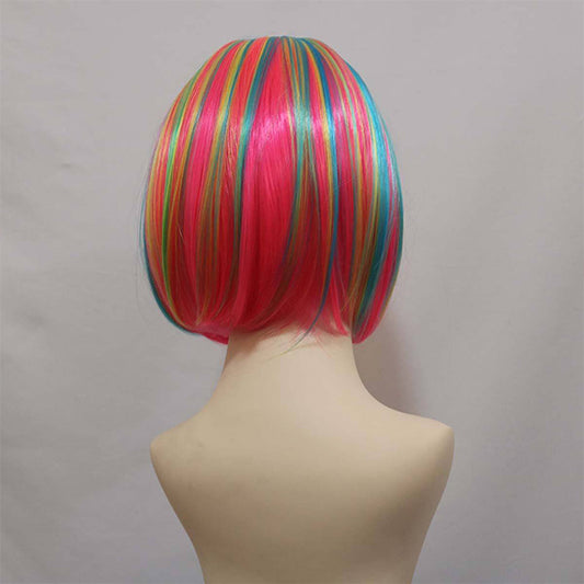 Multicolour Short Straight Hair Wig