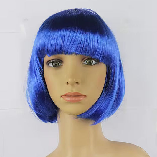 Dark Blue Short Straight Hair Wig