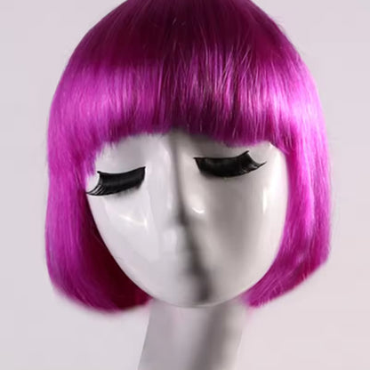 Fuchsia Short Straight Hair Wig