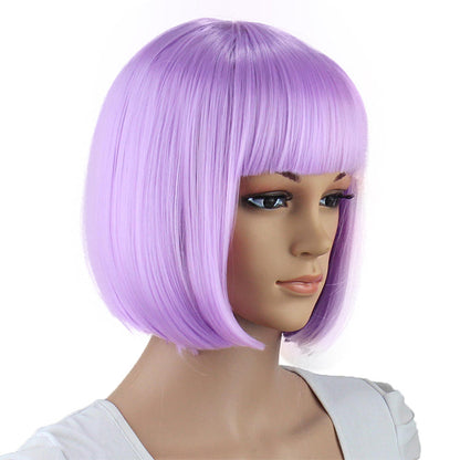Light Purple Short Straight Hair Wig