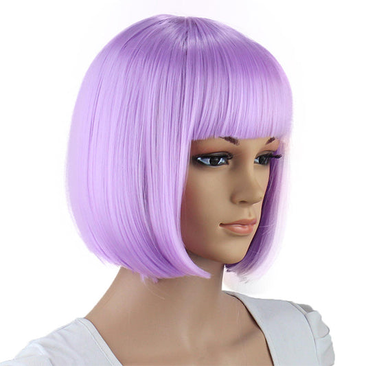 Light Purple Short Straight Hair Wig
