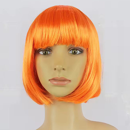 Orange Short Straight Hair Wig