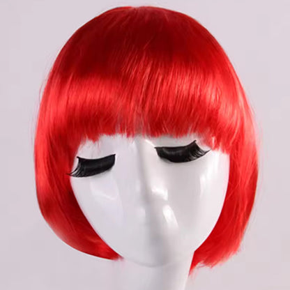 Red Short Straight Hair Wig