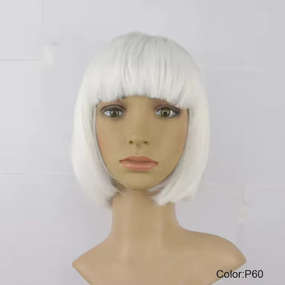 White Short Straight Hair Wig