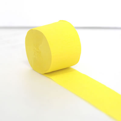 Yellow Crepe Paper Streamer Roll