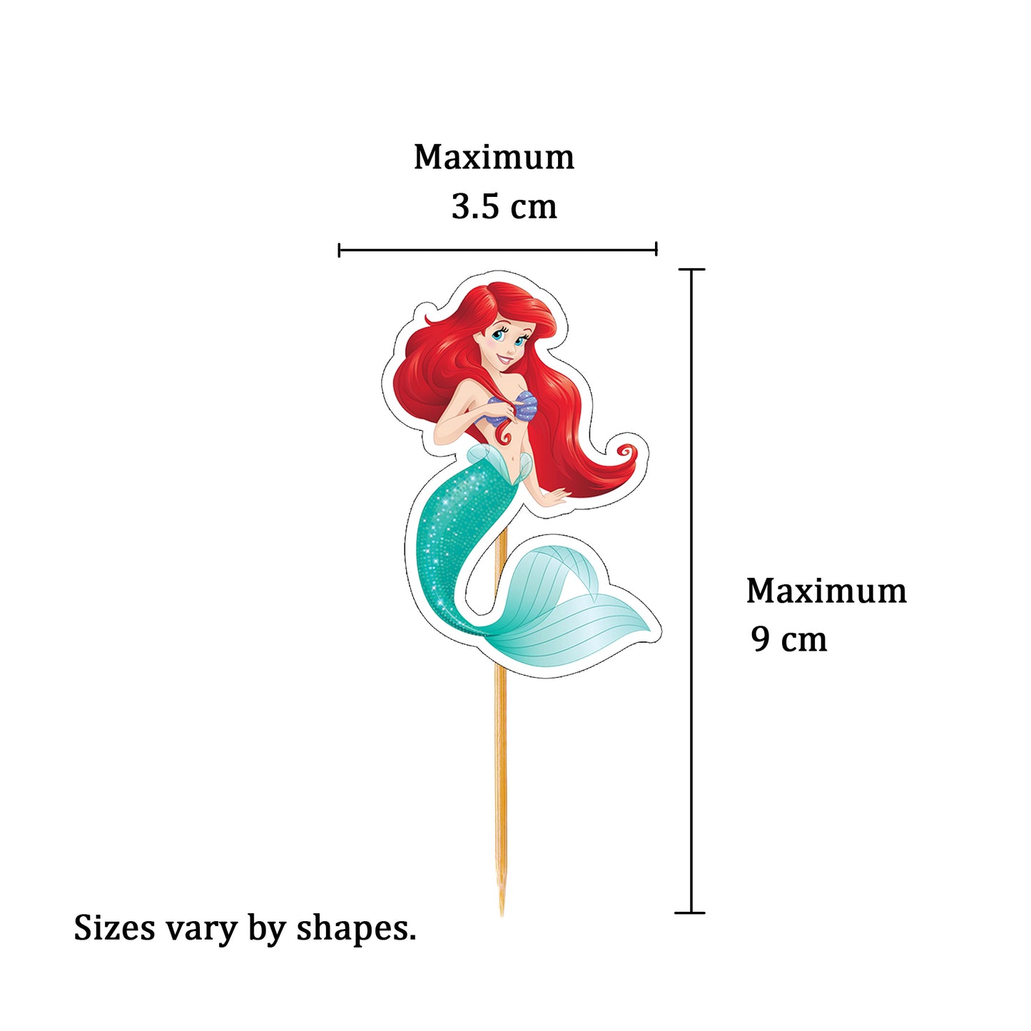 Ariel Mermaid Cup Cake Topper