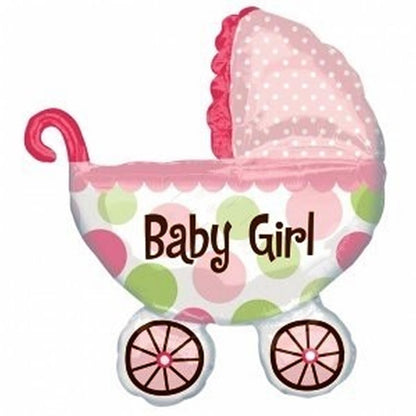 Baby Stroller Foil Balloon  Blue/ Pink