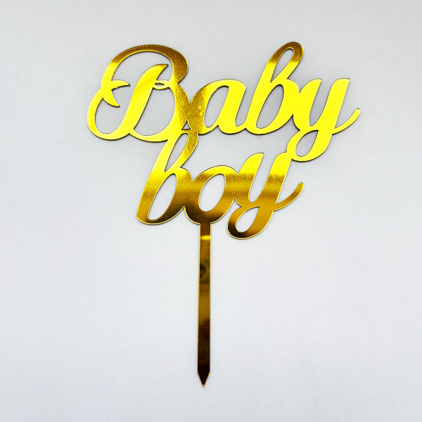 Baby Boy Cake Topper Gold