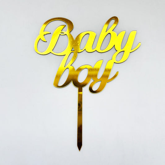 Baby Boy Cake Topper Gold