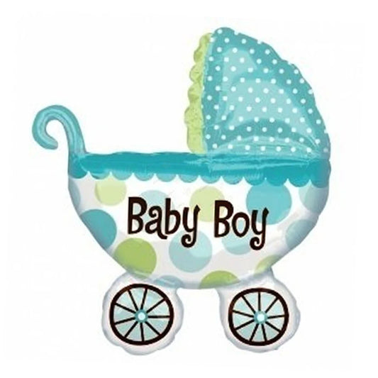Baby Stroller Foil Balloon Blue