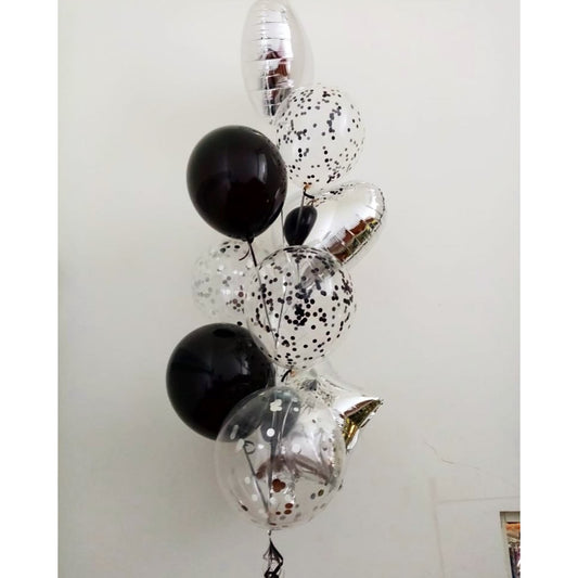 Black Confetti and Silver Foil Mix Bunch