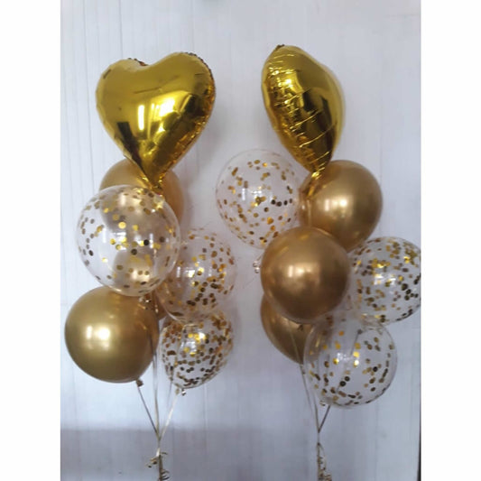 Heart Of Gold Balloon Bunch