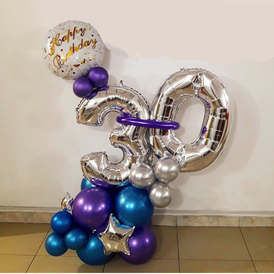 30th Birthday Balloon Setup