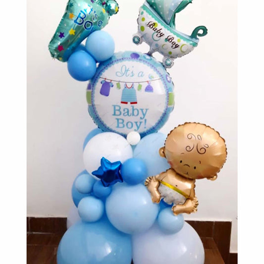 New Baby Boy Balloon Setup