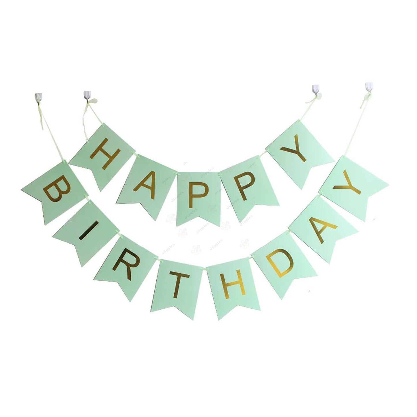 Happy Birthday Banner Light Green