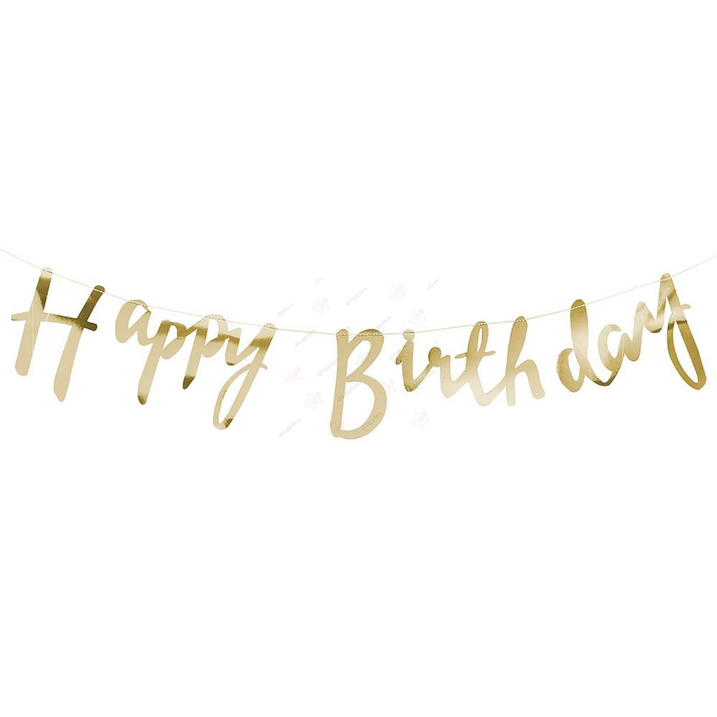 Happy Birthday Laser Cut Foil Gold Banner