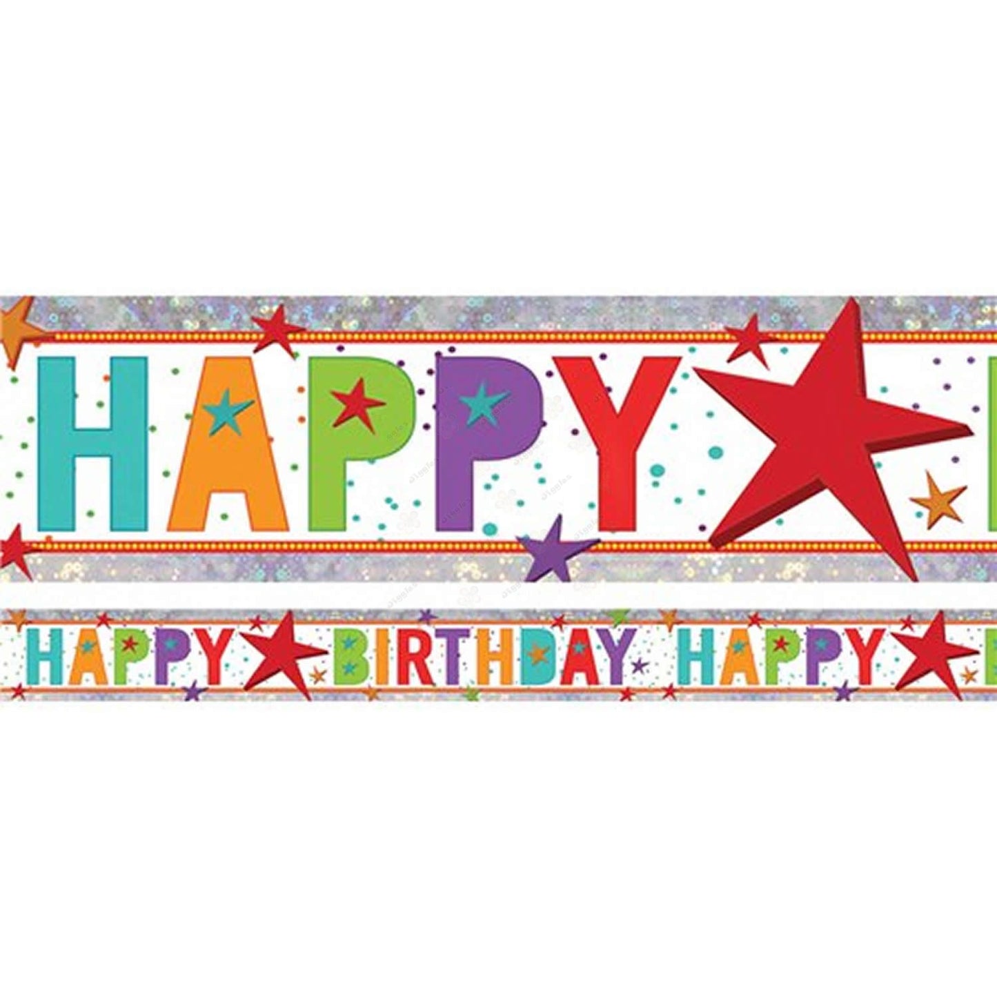 Happy Birthday Holographic Add An Age Foil Banner