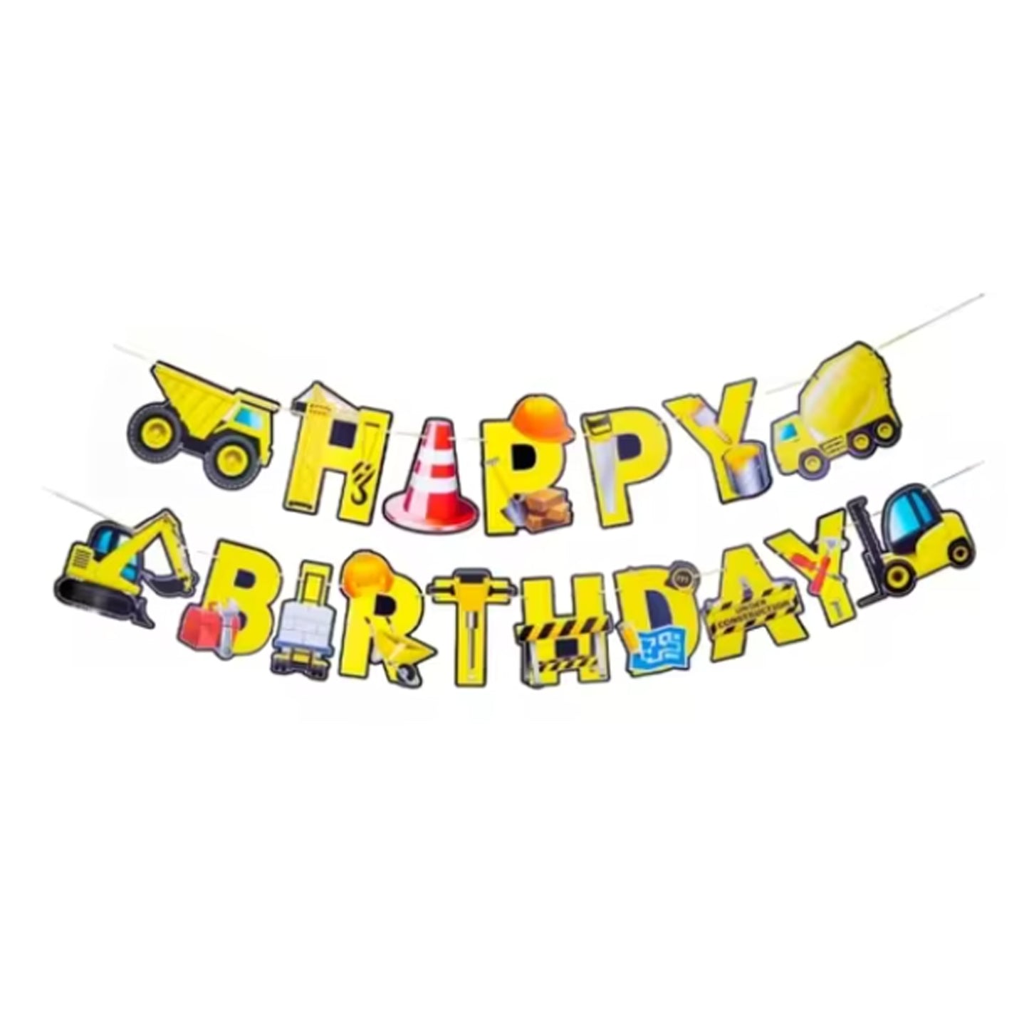 Construction Theme Birthday Banner