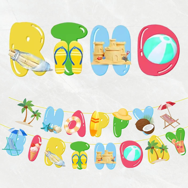 Beach Party Letter Banner