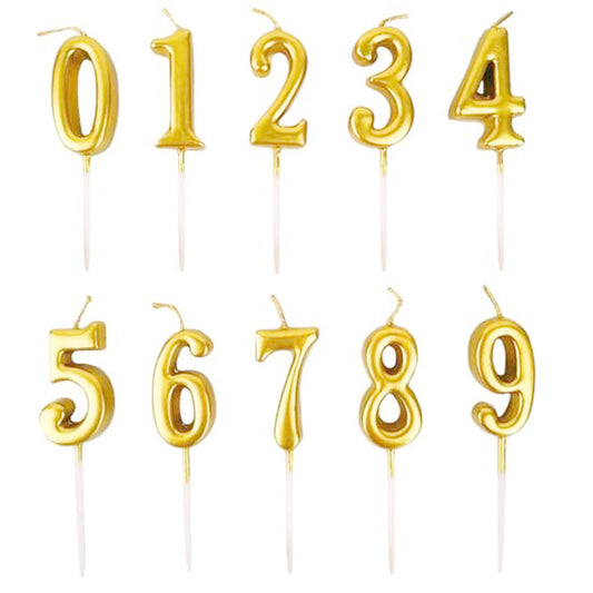 Gold Number Candles