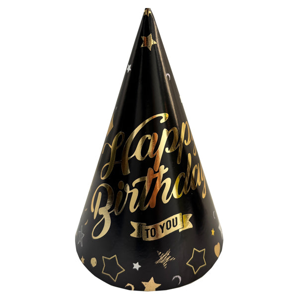 Happy Birthday Black & Gold Hat