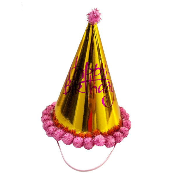 Happy Birthday Gold & Pink Hat