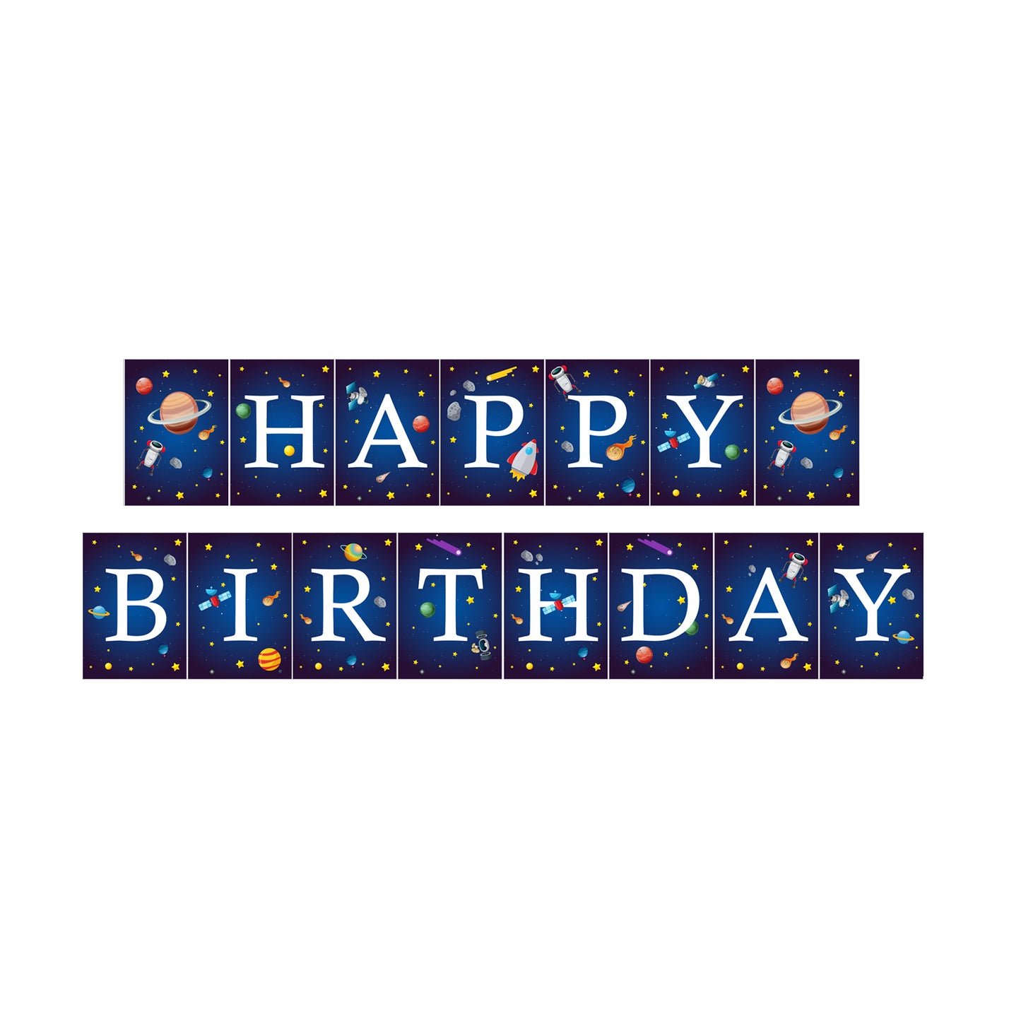 Outer Space Customized Birthday Banner