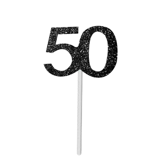 Number 50 Cup Cake Topper Black