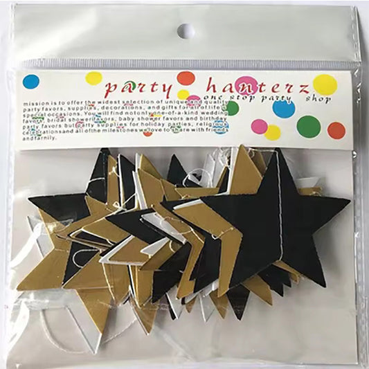 black and gold star garland