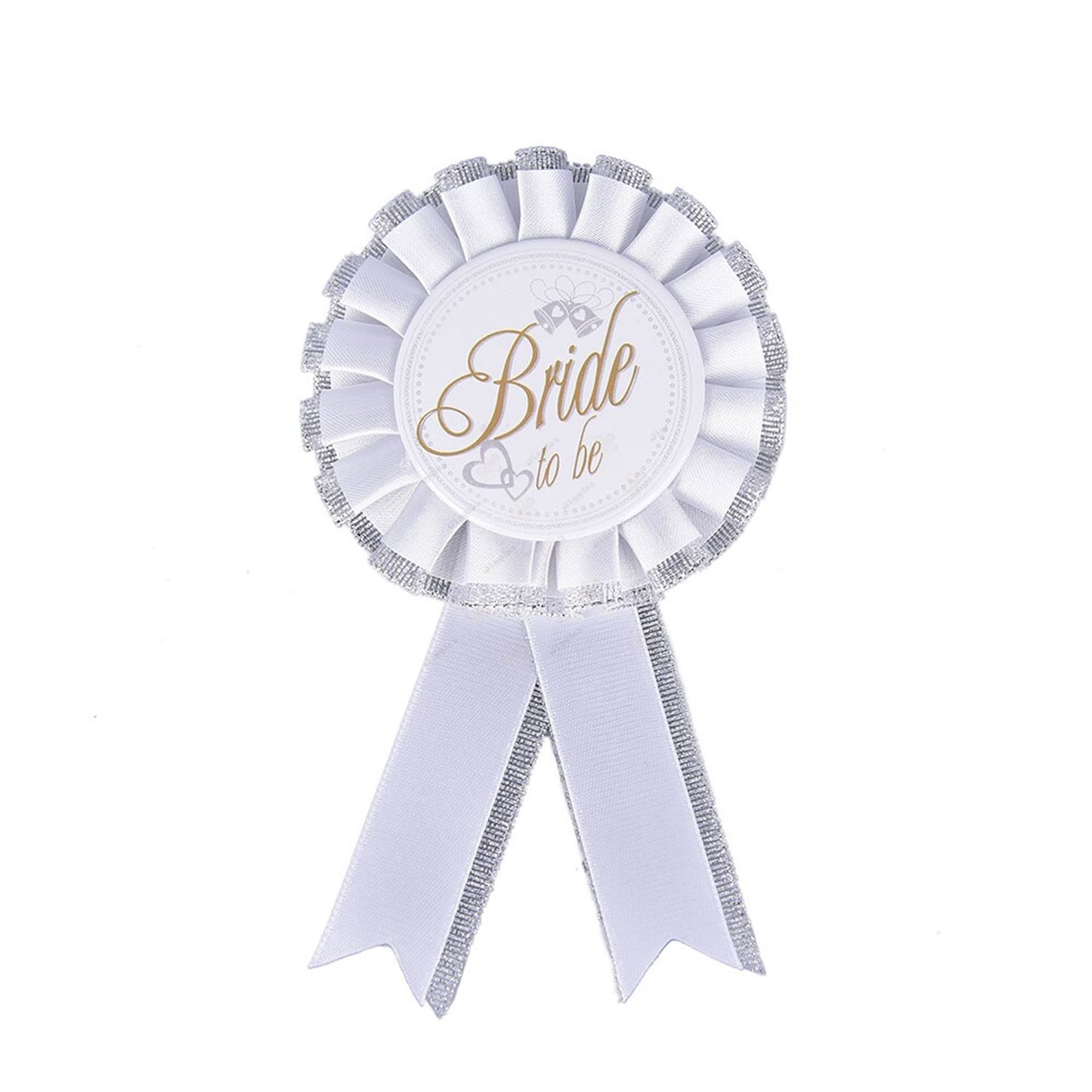 Bride Badge with White Rosette