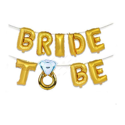 Bride To Be Foil Letter Balloon Set Gold 16"