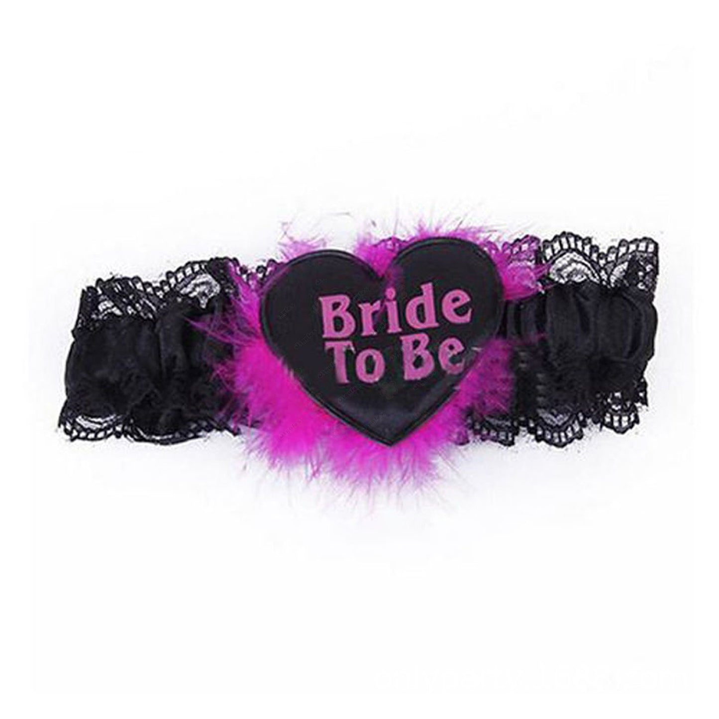 Lace Garter Bride To Be Hot Pink/Black