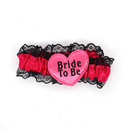 Lace Garter Bride To Be Hot Pink/Black