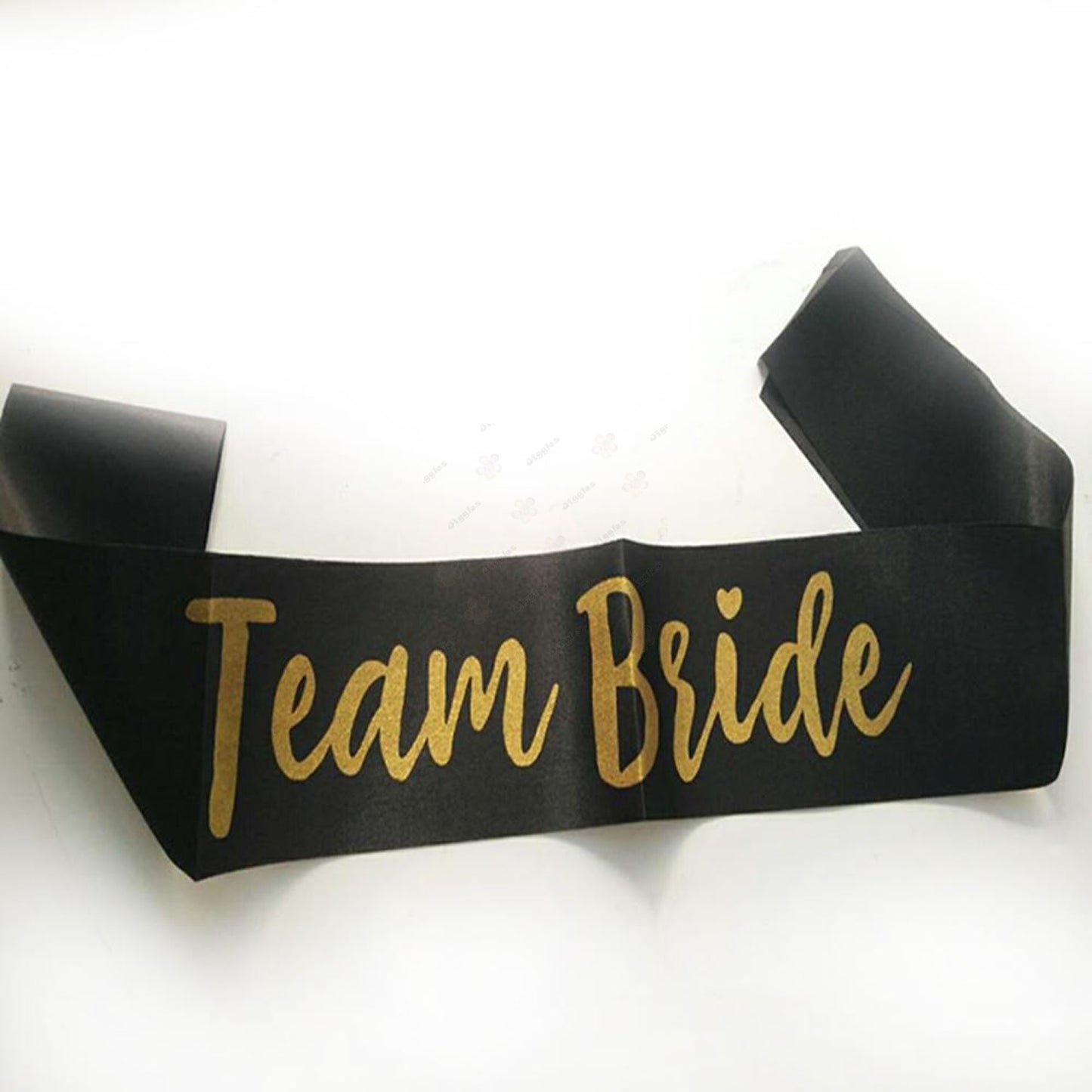 Team Bride Sash Black with Gold Text