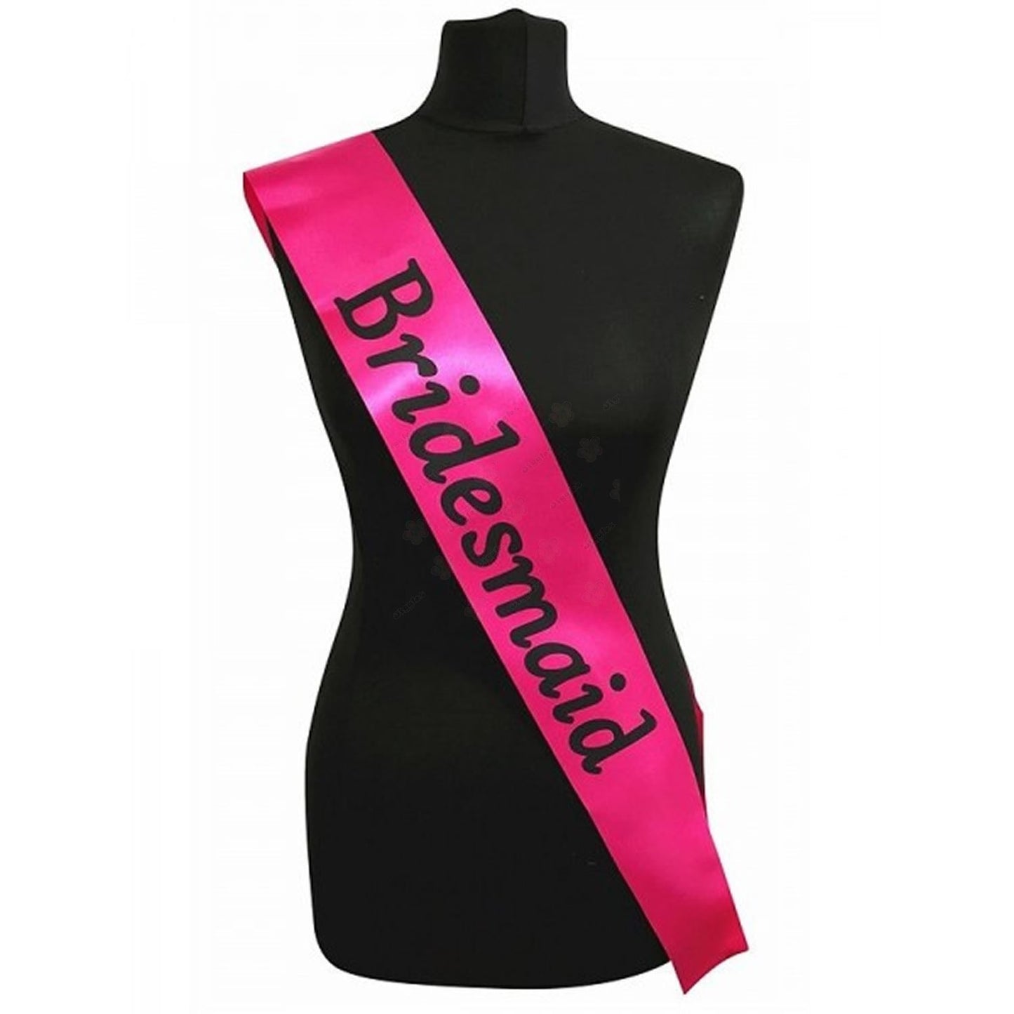 Bridesmaid Sash Hot pink with Black Text