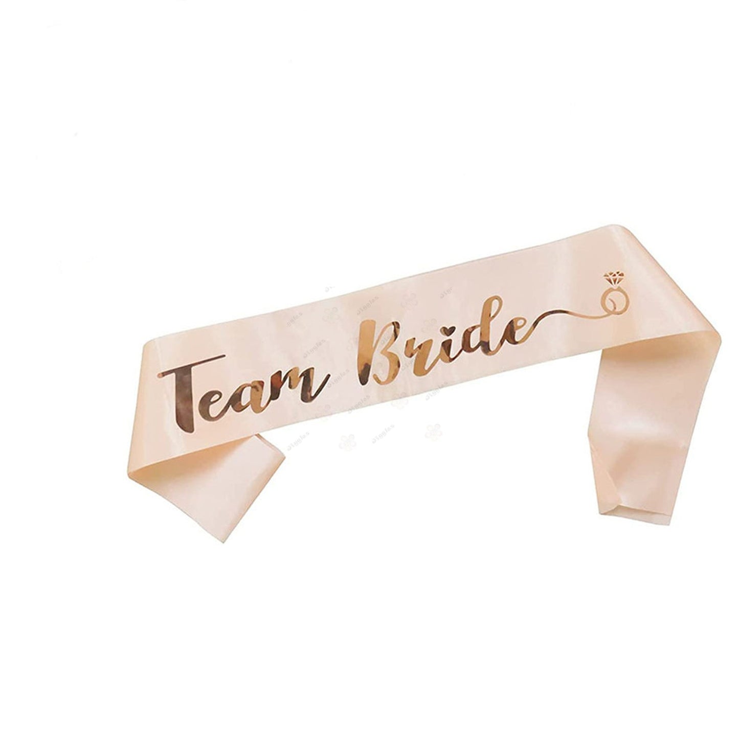 Team Bride Sash Peach with Gold Text