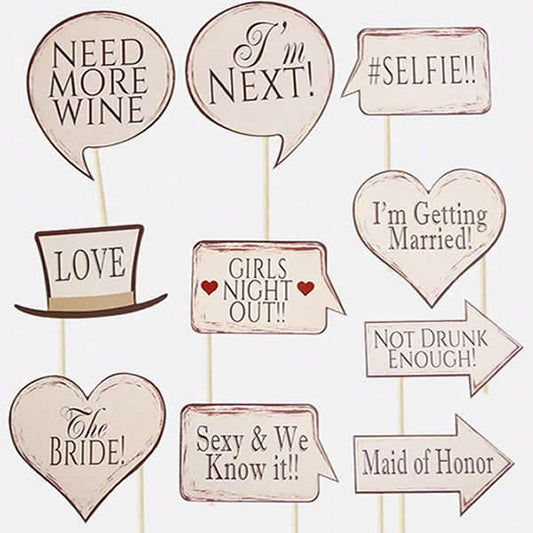 Bride To Be Brown Photo Props