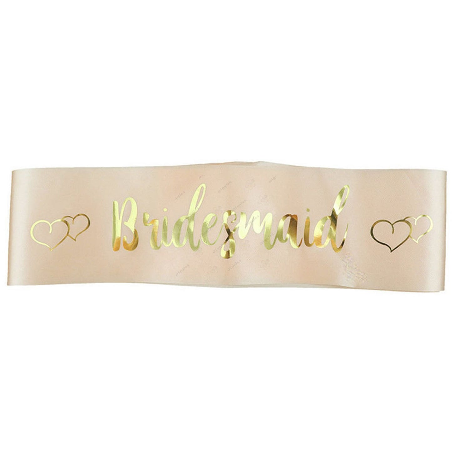 Bridesmaid Sash Peach with Gold Text